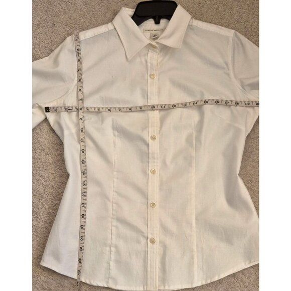 Banana Republic White 99% Cotton Long Sleeve Classic Button Up Shirt Size M EUC - Picture 5 of 7